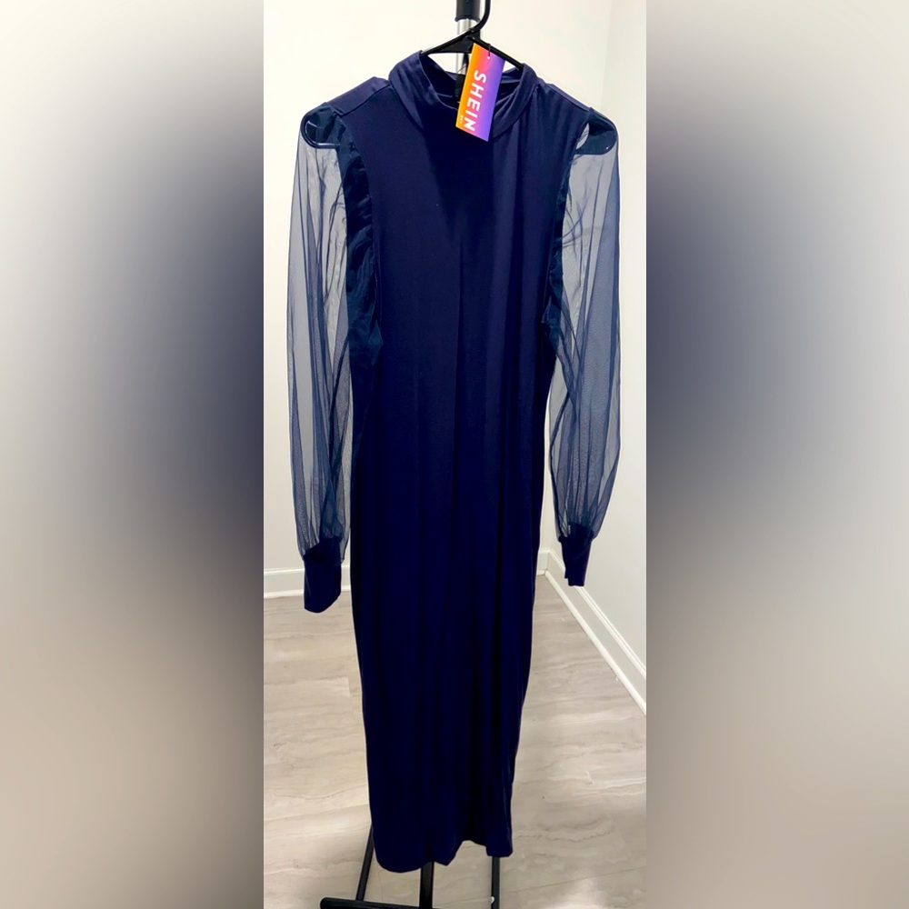 NWT Navy blue long sleeve dress